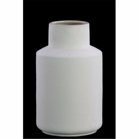 URBAN TRENDS COLLECTION Small Ceramic Round Vase with Neck, White 40410